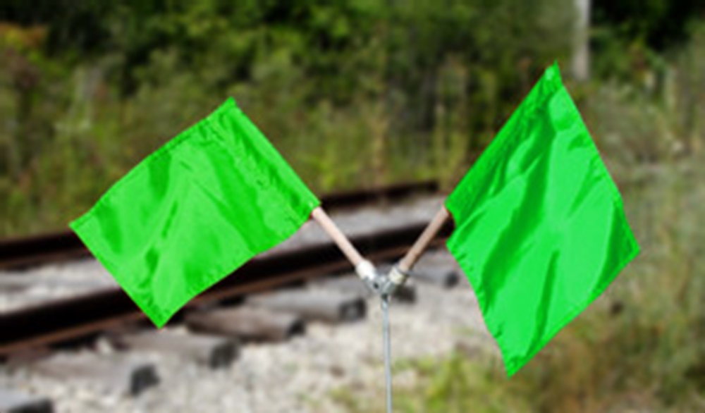 Green Rail Yard Flag